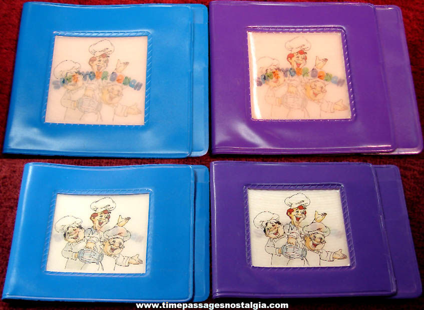 (2) Old General Mills Cinnamon Toast Crunch Cereal Advertising Toy Prize Vinyl Wallets