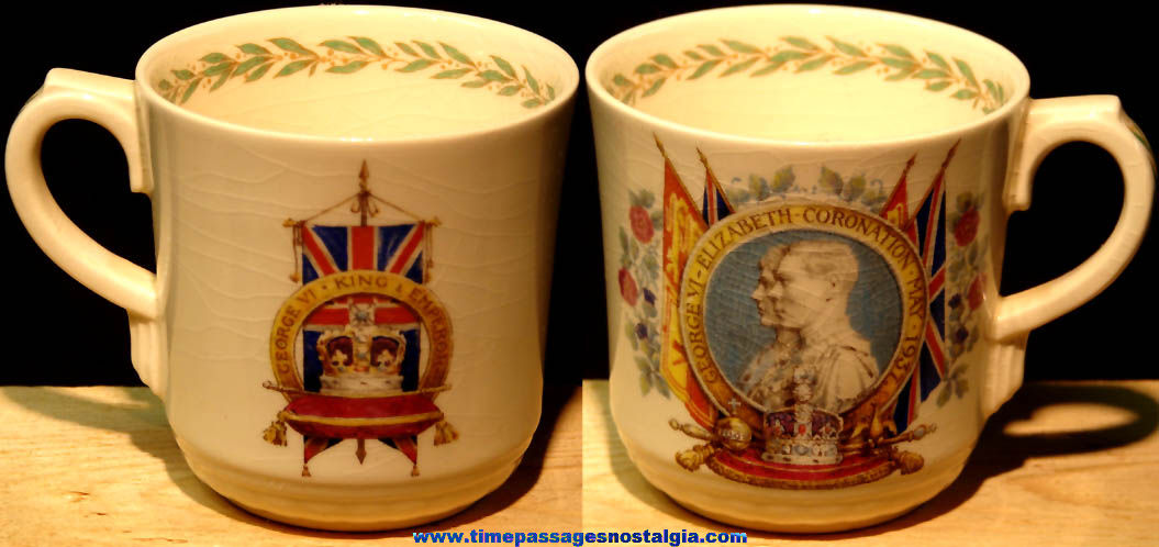 May 12th 1937 King George VI  Queen Elizabeth British Coronation Cup or Mug