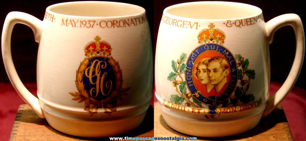 May 12th 1937 King George VI  Queen Elizabeth British Coronation Cup or Mug