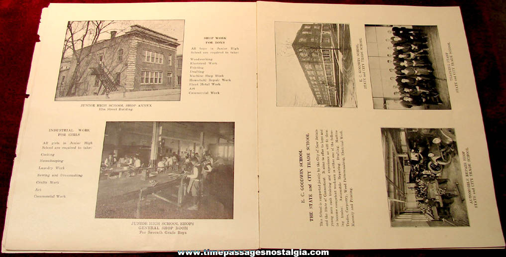 1925 Picture Survey of New Britain Connecticut Public School System Booklet
