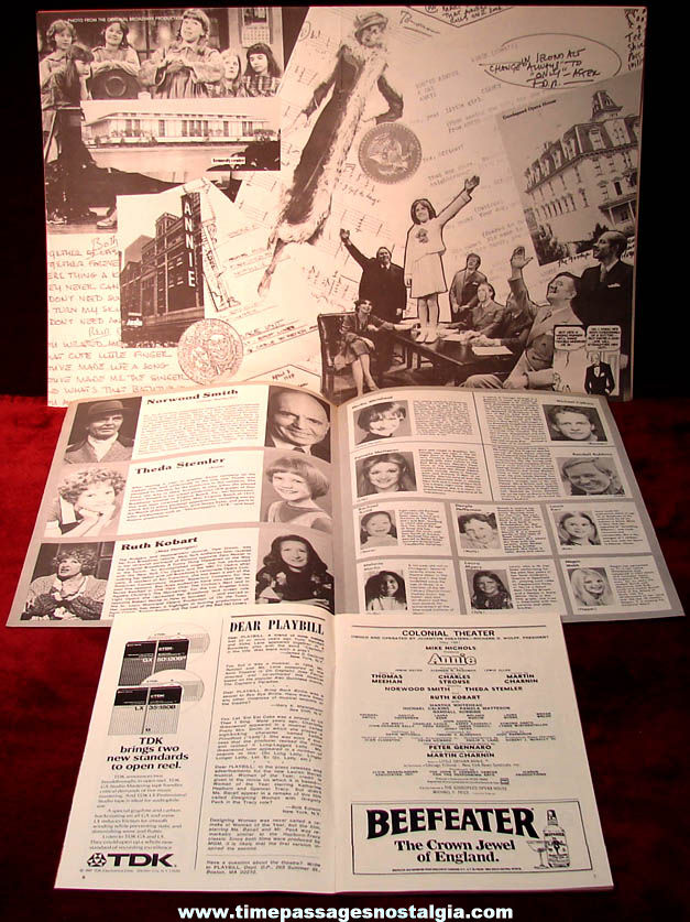 (3) Different 1970s  1980s Annie Musical Advertising & Souvenir Theatre Programs