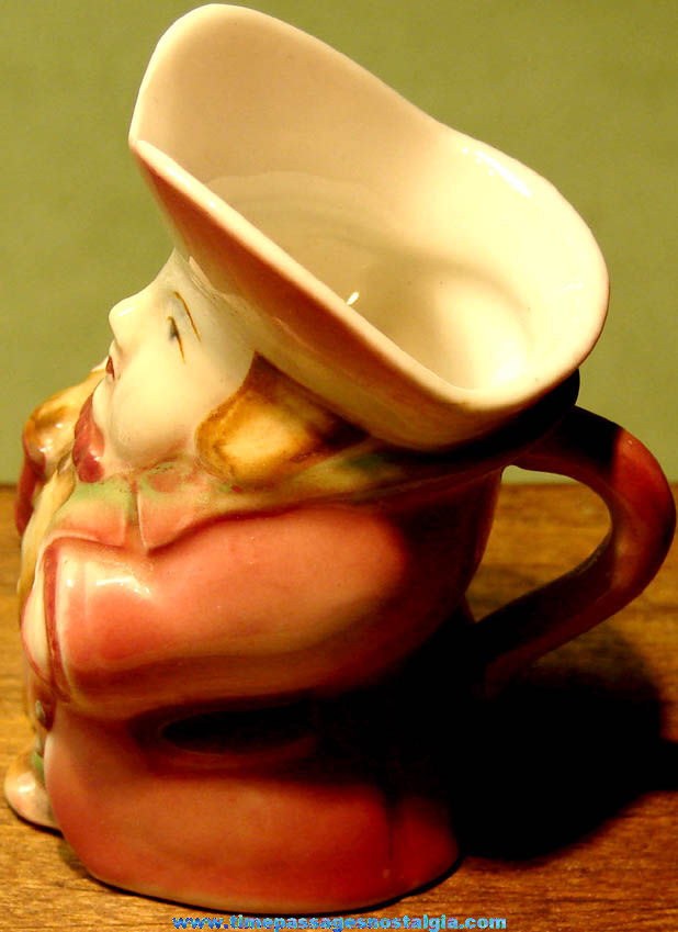 Colorful 1940s Miniature Porcelain Morirama Occupied Japan Toby Creamer Pitcher