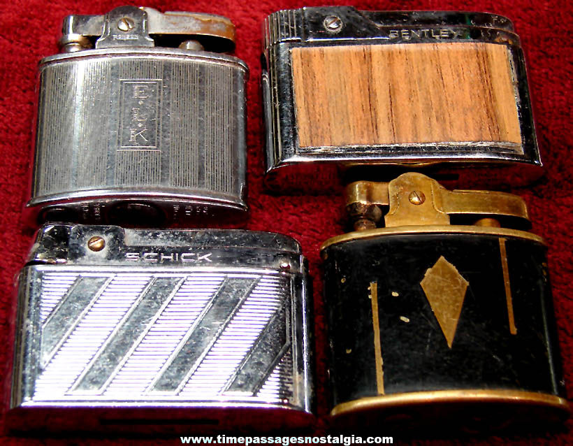 (4) Different Old Metal Cigarette Lighters