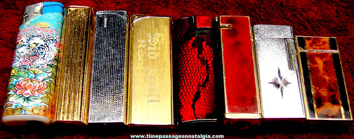 (8) Different Old Butane Cigarette Lighters