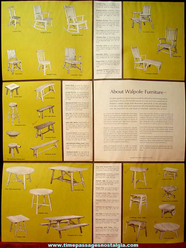 1963 Walpole Woodworkers Furniture Advertising Brochure