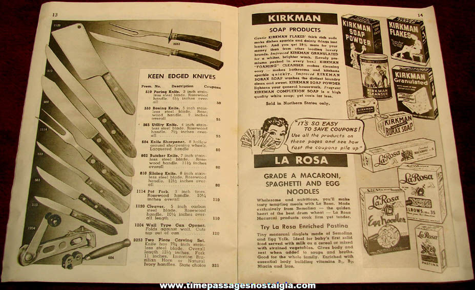 ©1950 Grocery Coupon Mail Premium Catalog with (25) Premium Coupons