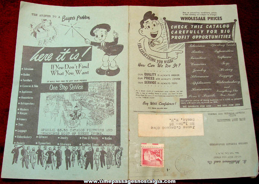 1950s B. Matthews & Company New York City Wholesale Catalog