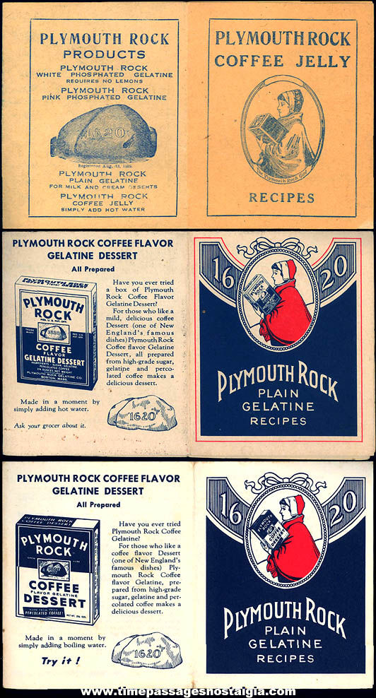 (4) Small Old Plymouth Rock Gelatine Advertising Items