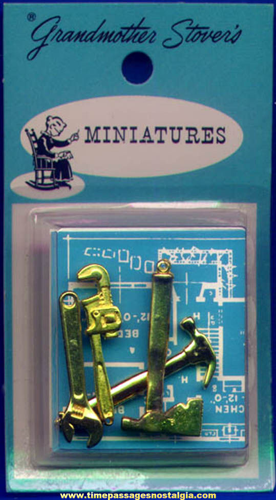 Unopened 1960s Grandmother Stovers Tool Kit Toy Charms