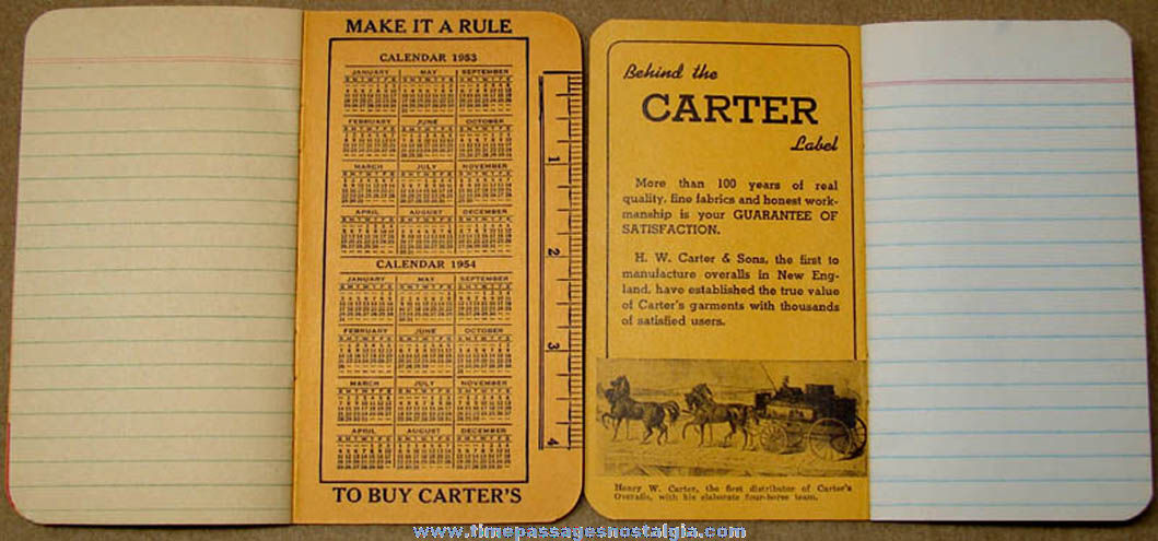 (2) 1953 & 1964 Carter’s Workwear Advertising Premium Booklets