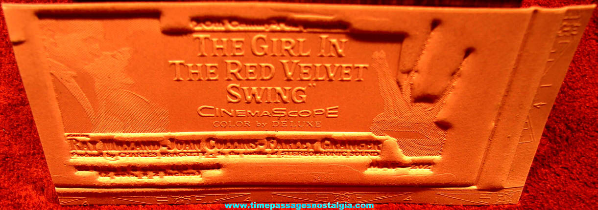 Unused 1955 The Girl In The Red Velvet Swing Movie Ad Mat Mold