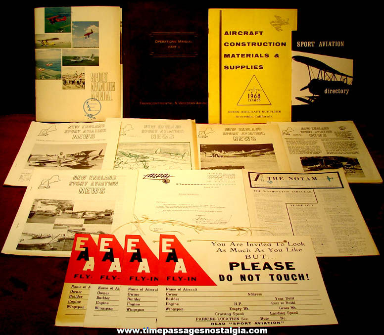 (15) Old Aircraft or Airplane Related Paper Items