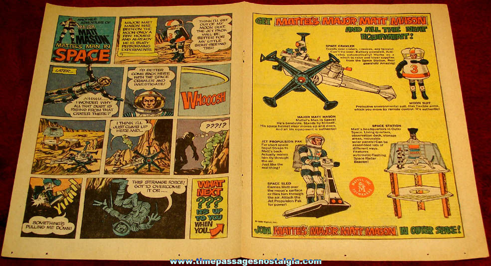 1966 Mattel Major Matt Mason Character Comic and Space Toy Advertisement