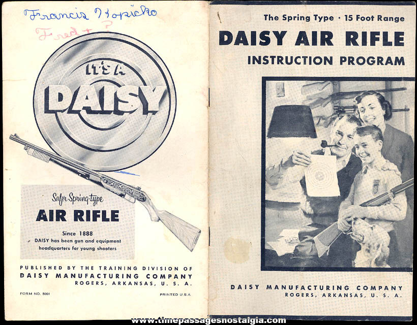 1959 Daisy Air Rifle Instruction Program and Advertising Booklet