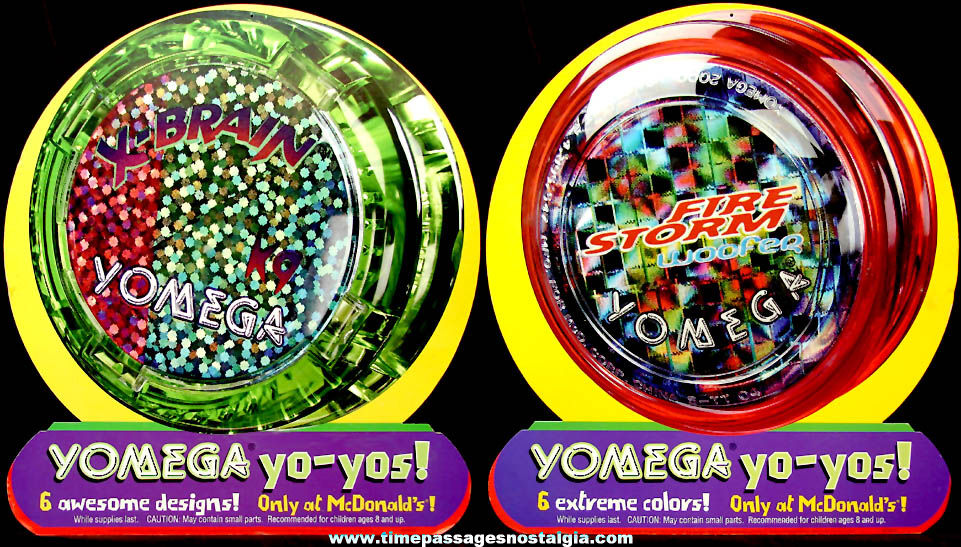 Colorful 2 Sided 2000 McDonald’s Fast Food Restaurant Yomega Toy Yo Yo Advertising Sign