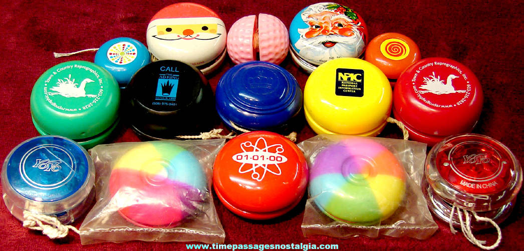 (15) Colorful Metal and Plastic Novelty Toy Yo Yos