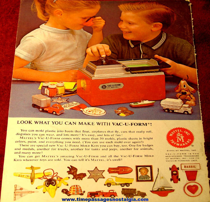 1964 Mattel Toymakers Vac-U-Form Novelty Toy Advertisement