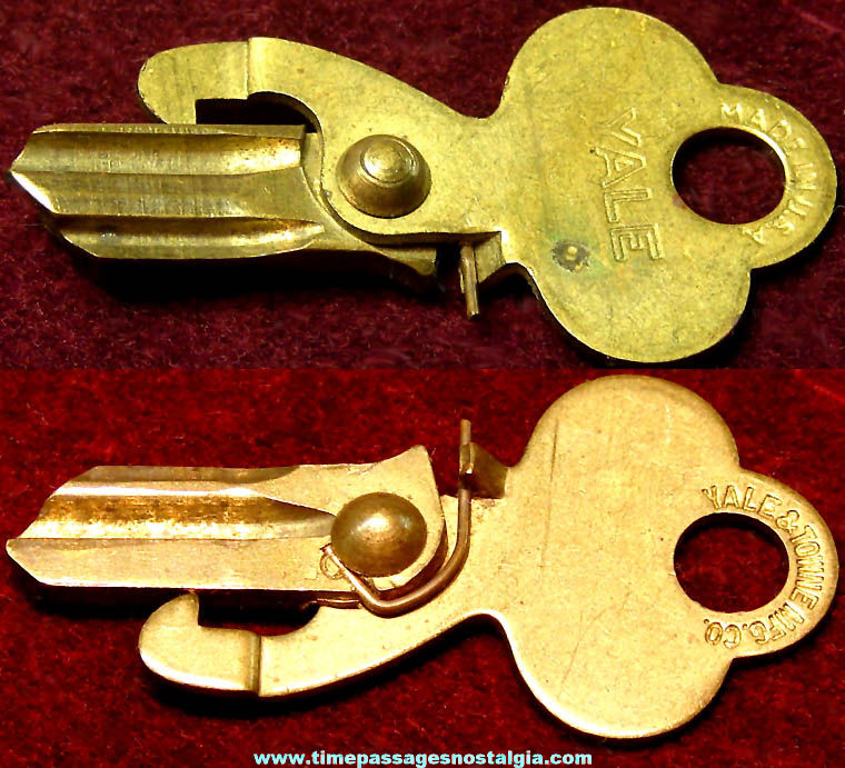 Old Brass Yale & Towne Manufacturing Company Spring Key