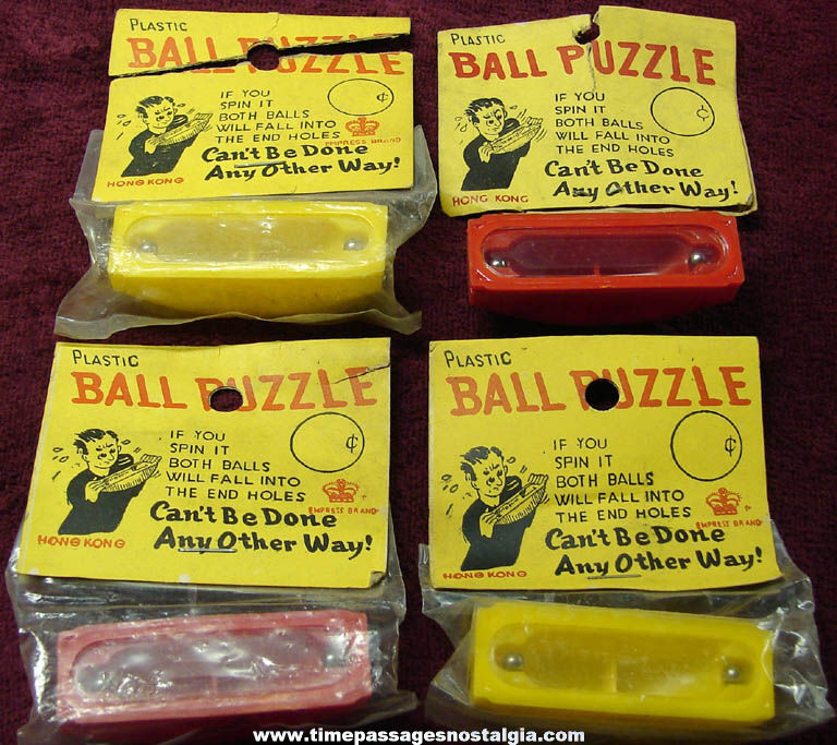 (4) Old Unopened Plastic Magic Novelty Ball Puzzles