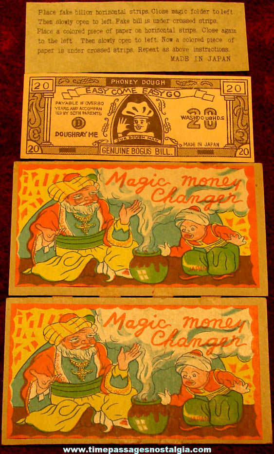 Small Old Colorful Cardboard Magic Money Changer Wallet
