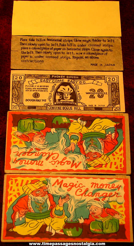 Small Old Colorful Cardboard Magic Money Changer Wallet