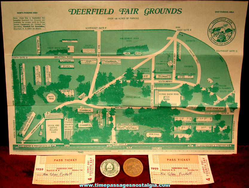 (5) Deerfield Fair Deerfield New Hampshire Advertising Souvenir Items