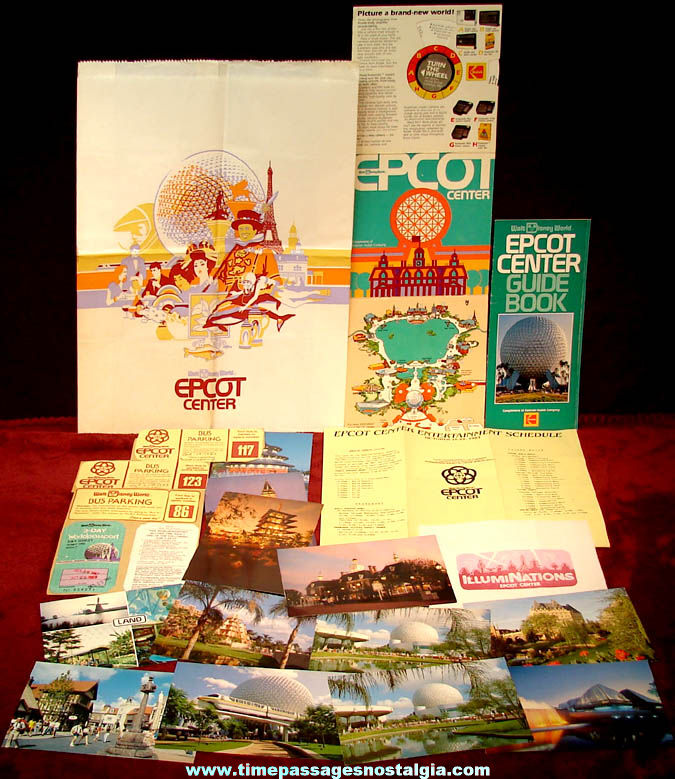 (22) ©1982 & ©1983 Walt Disney World Epcot Center Advertising Souvenir Items