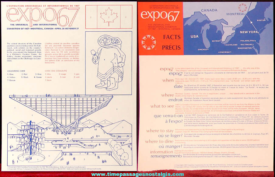 Montreal Canada Expo ’67 World’s Fair Edu Kit Folder With Contents