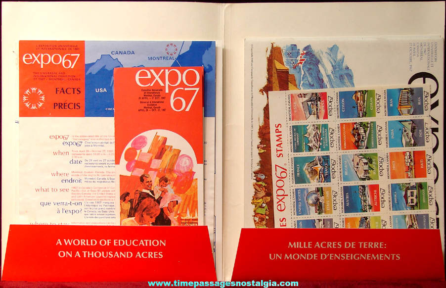 Montreal Canada Expo ’67 World’s Fair Edu Kit Folder With Contents