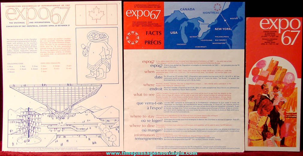 Montreal Canada Expo ’67 World’s Fair Edu Kit Folder With Contents