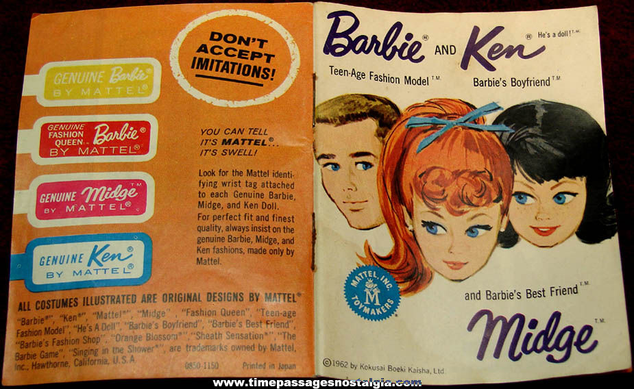 Small 1962 Mattel Barbie Ken & Midge Clothing & Accessories Catalog