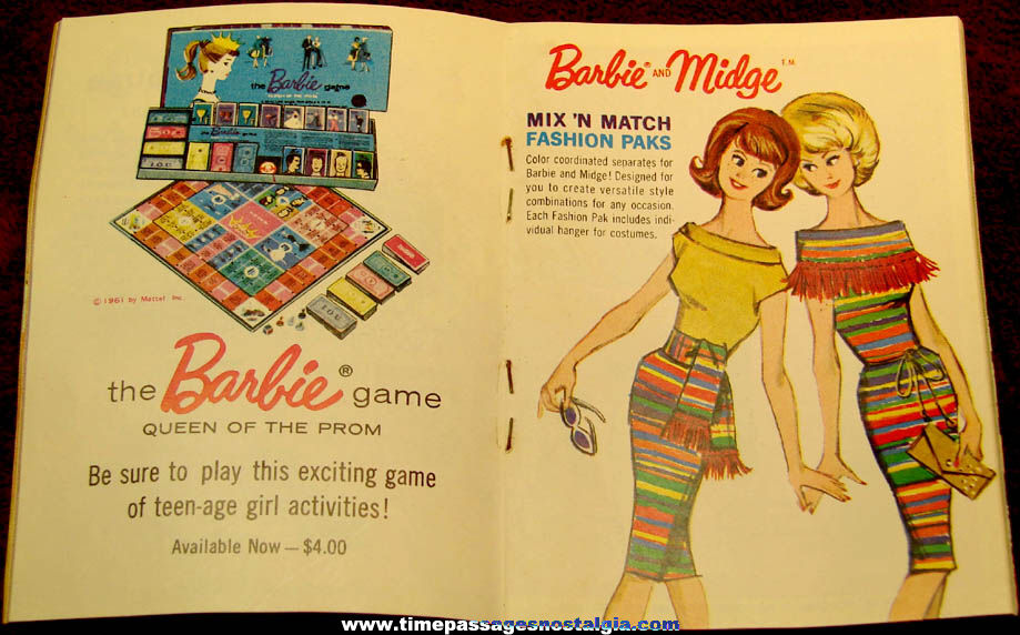 Small 1962 Mattel Barbie Ken & Midge Clothing & Accessories Catalog