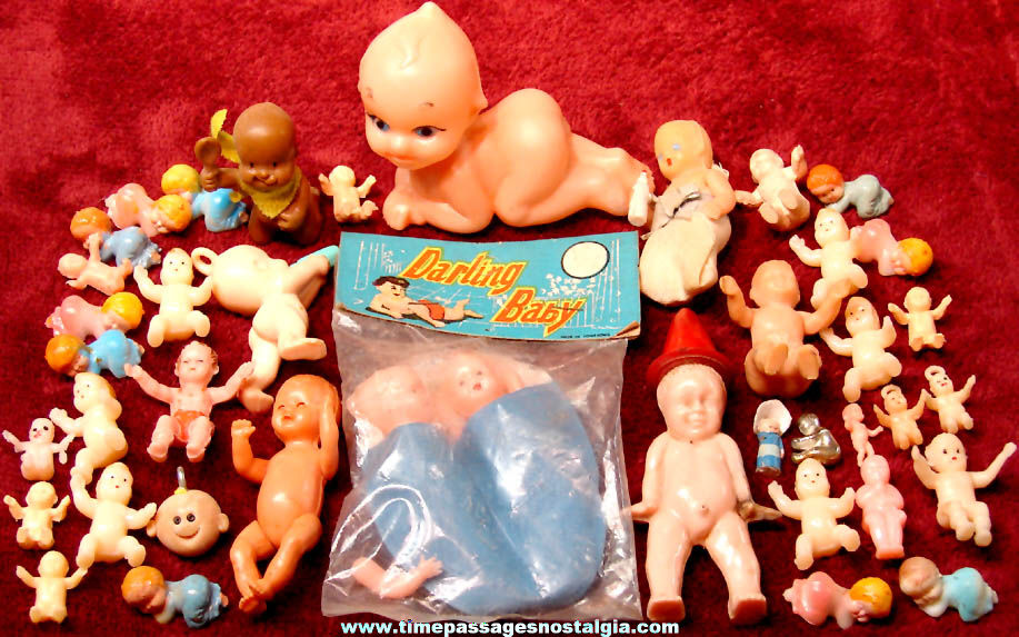 (41) Small or Miniature Old Toy Baby Dolls or Figures