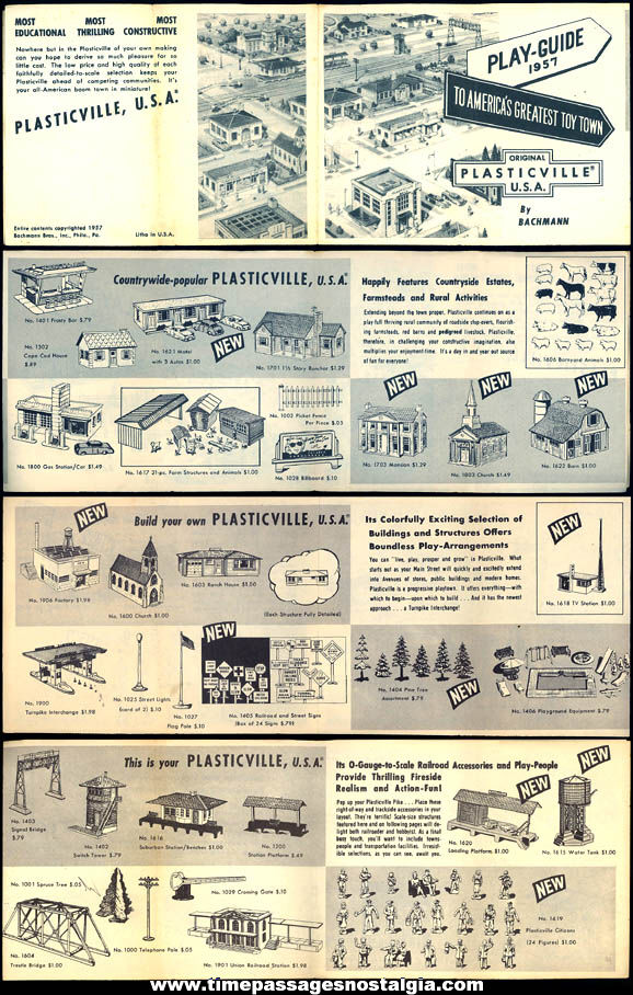 ©1957 Bachmann Plasticville U.S.A. Catalog Play Guide Brochure