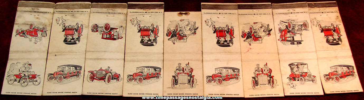 (9) Old Antique Automobile Diamond Match Company Match Covers