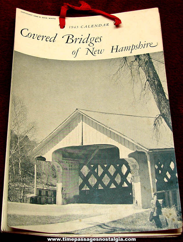 1944 Covered Bridges of New Hampshire Calendar Booklet