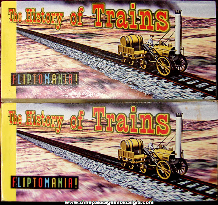 (2) Colorful 2001 History of Trains 1829  2001 Fliptomania Flip Books