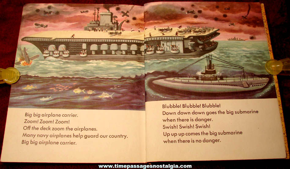 Colorful 1951 Boats Children’s Hard Cover Little Golden Book