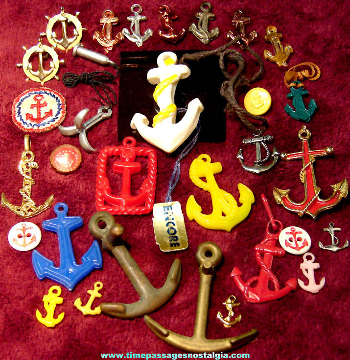 (30) Small or Miniature Metal or Plastic Ship Anchor Related Items
