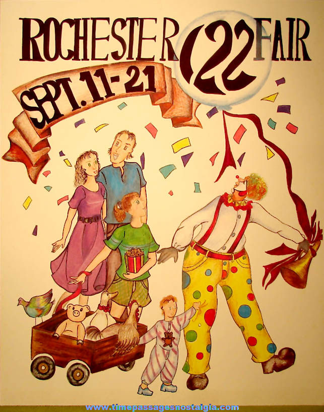 Colorful Unused 1997 122nd Annual Rochester New Hampshire Fair Advertising Poster