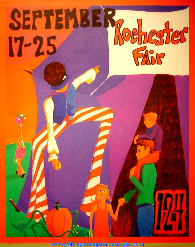 Colorful Unused 1999 124th Annual Rochester New Hampshire Fair Advertising Poster