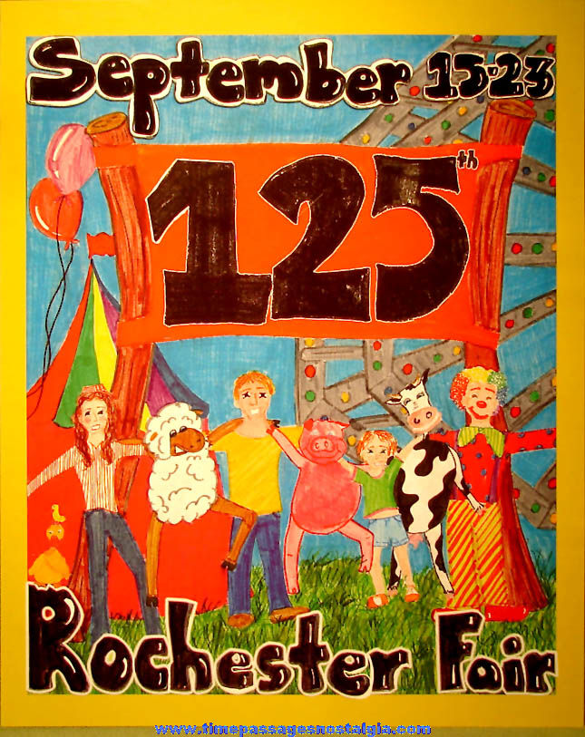 Colorful Unused 2000 125th Annual Rochester New Hampshire Fair Advertising Poster