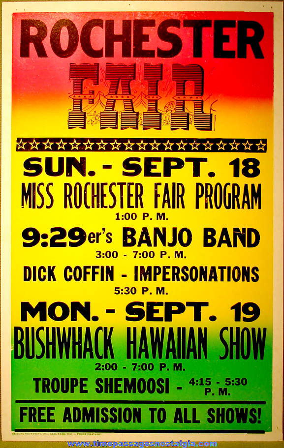 Colorful Old Rochester New Hampshire Fair Advertising Poster