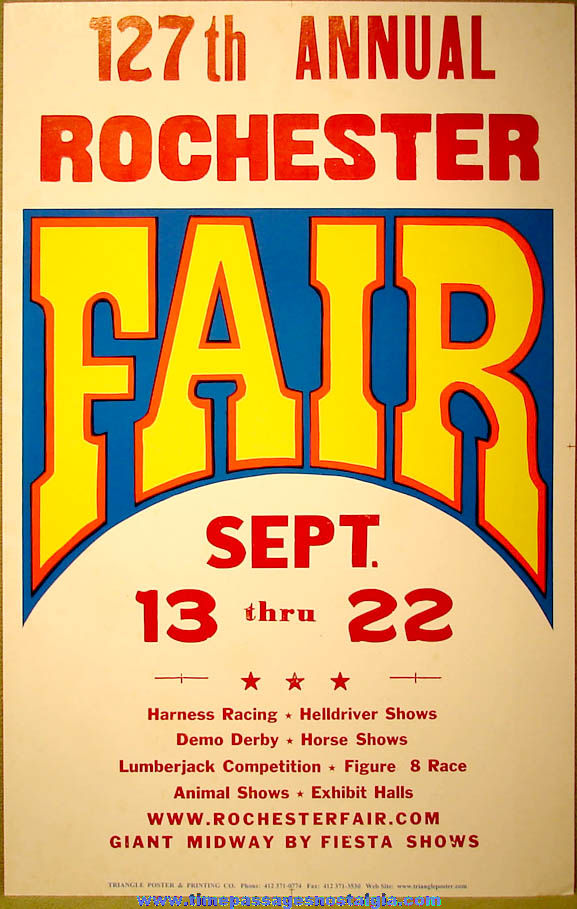 Colorful Unused 2002 127th Annual Rochester New Hampshire Fair Advertising Poster