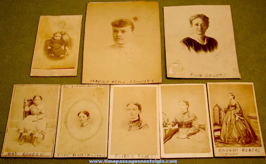 (8) Different Old Woman and Children Carte De Visite CDV Photograph Cards and More