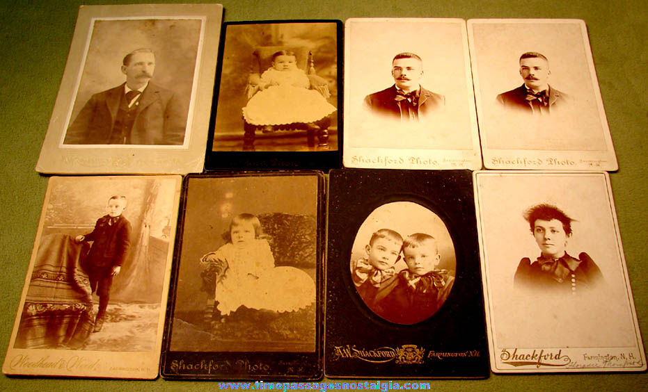 (8) Old Farmington New Hampshire Studio Cabinet Photograph Cards