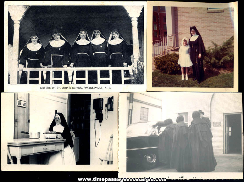 (8) Different Old Black & White Catholic Nun Photographs