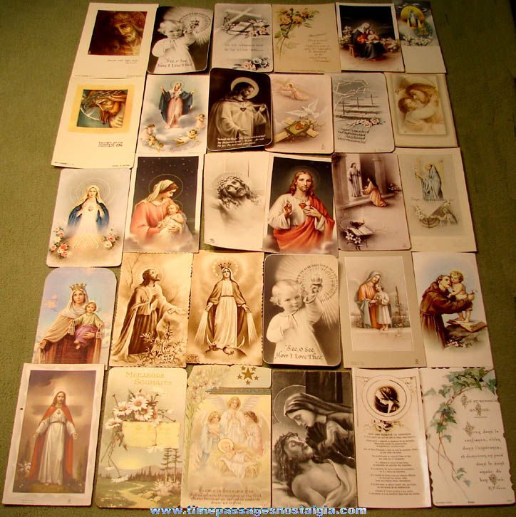 (30) Colorful Old Religious Event Prayer Cards