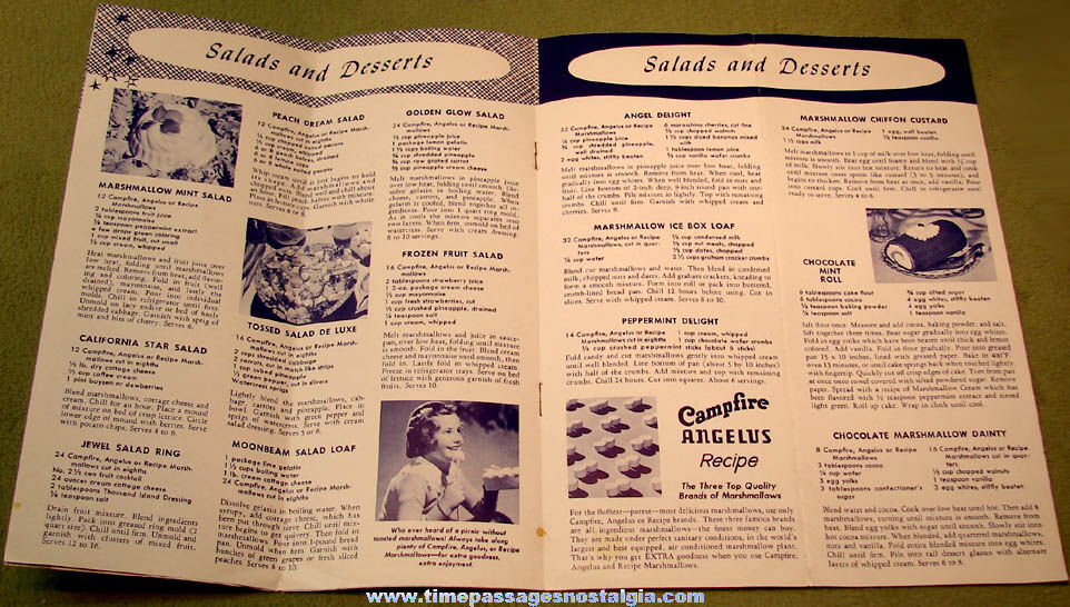 1950 Angelus Campfire & Recipe Marshmallows Advertising Premium Recipe Booklet