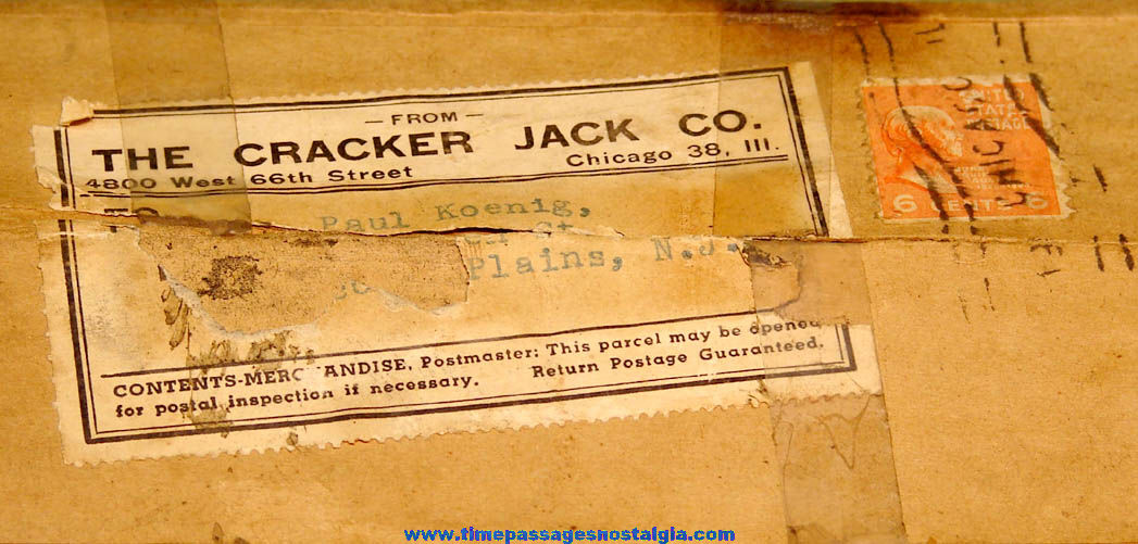 1950s Cracker Jack Mail Away Premium Cake Candle Holder Decoration Set With Mailer
